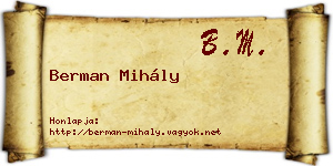 Berman Mihály névjegykártya