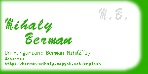 mihaly berman business card